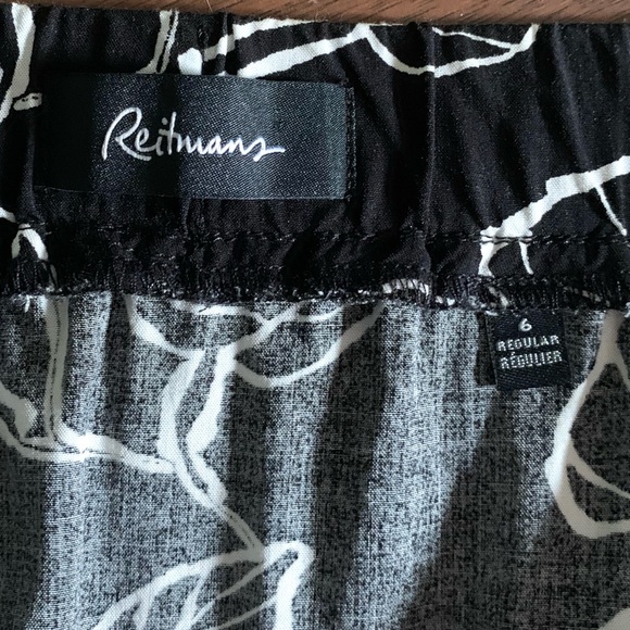 3/$30 Reitman’s Black Leaf-print A-Line Skirt Sz 6 - Picture 8 of 9